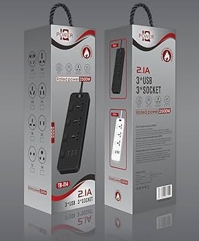 IQ Power Extension Socket TB-T14 – 3 Sockets + 3 USB (2500W, 2.1A)