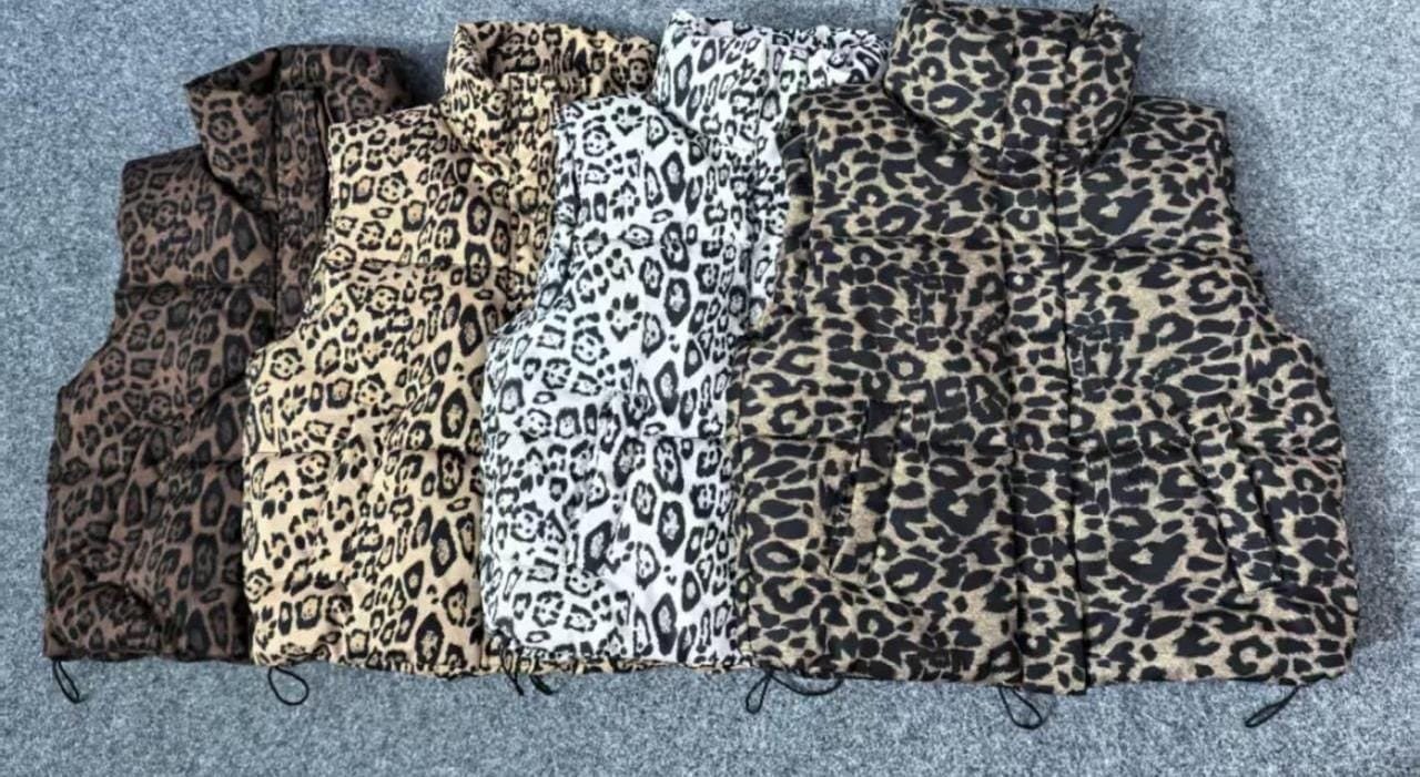 Leopard Print Puffer Vest