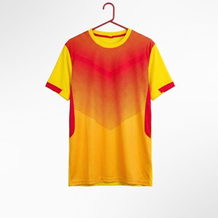 Yellow & Red Gradient Sports T-Shirt