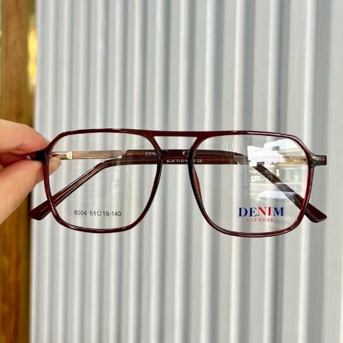 Denim Eyewear 8004 – Classic Square Aviator (Brown)