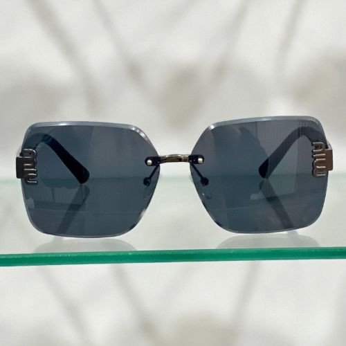 Stylish Square Rimless Sunglasses – Black