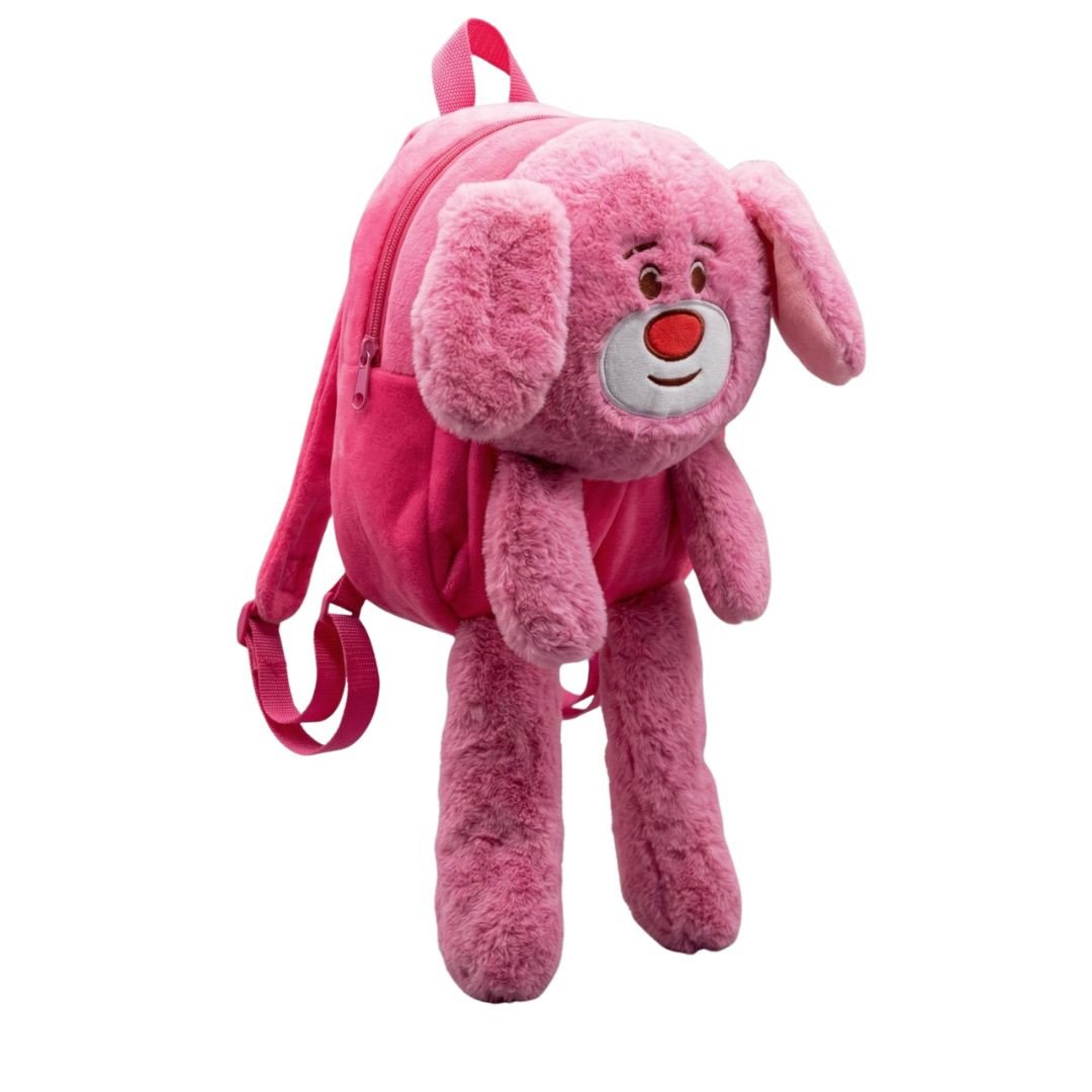 Plush Pink Dog Backpack